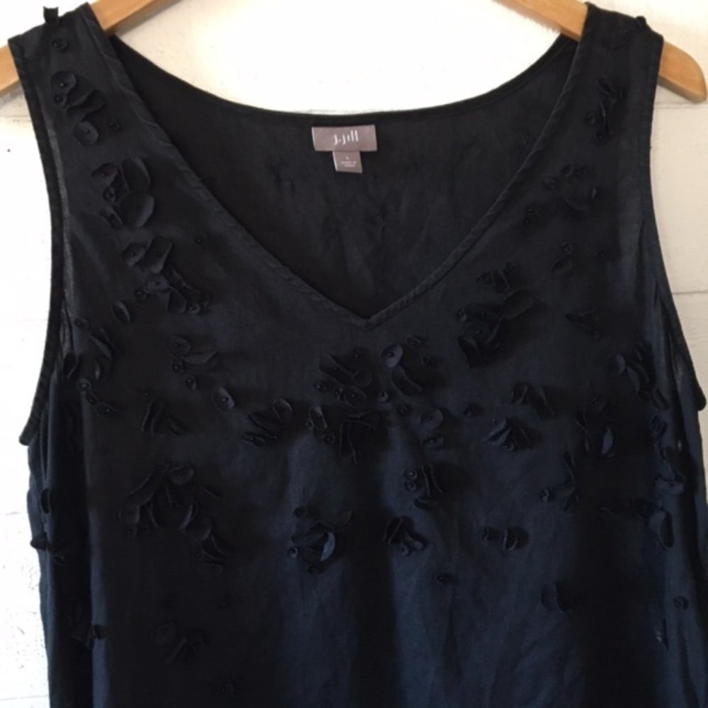 J. Jill linen black tank handcrafted L